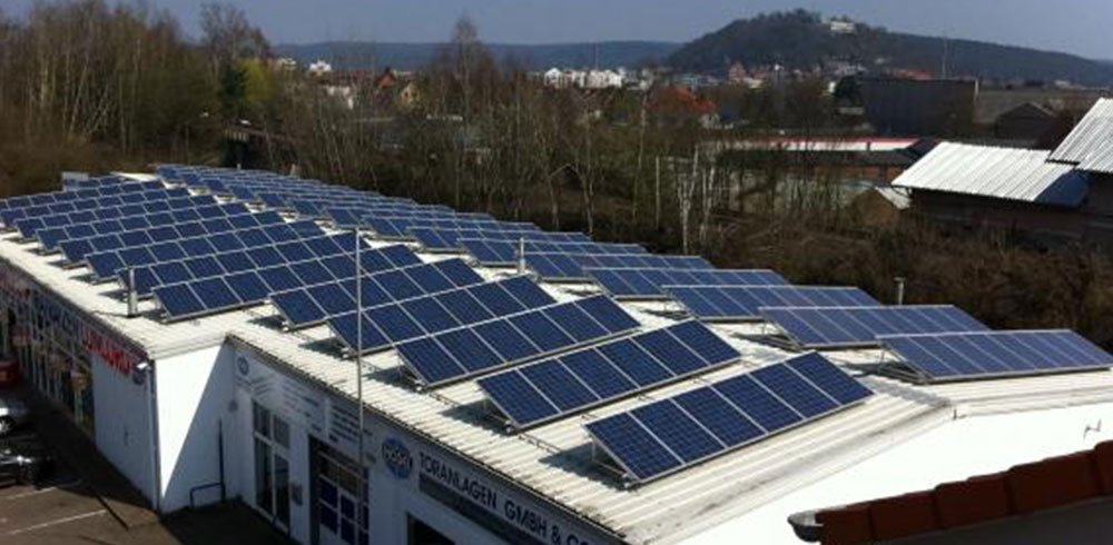 Solaranlage auf der Firma Hodel Toranlagen GmbH & Co. KG in Homburg